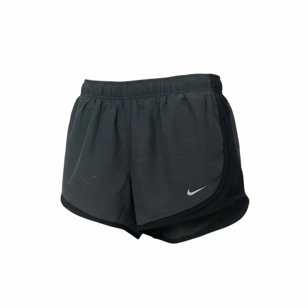 Nike Dri-FIT Running Shorts Womens Small Gray Black Brief Lined Workout Athletic